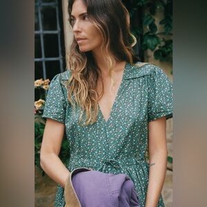 Christy Dawn Green Floral Dress